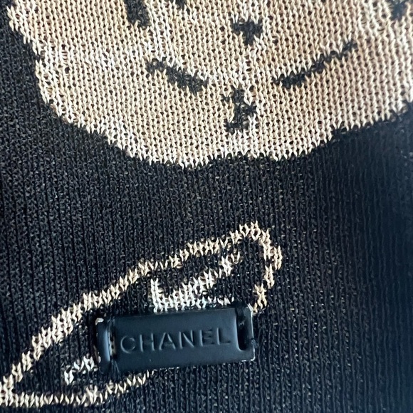 Chanel Top Black/Brown Tan Camelia Design Size 36/ US 4-6. - Picture 2 of 15